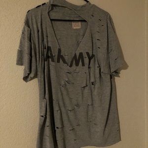 LF ripped army tee